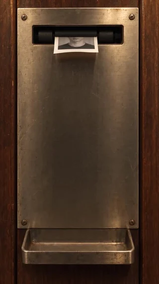 Kai in a photobooth portrait film